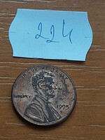USA 1 CENT 1995 D, Cink réz bevonattal, Abraham Lincoln  224