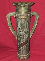 I.VH art-deco lőszerhüvely váza hadifogoly munka gyűjteményes darab