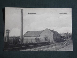 Képeslap,Dombóvár,Ivanich Antal Villanytelep,utca látkép részlet,Bruck Sándor kiadás Dombóvár,1907-