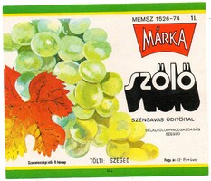 Italcímke: Szőlő Márka. Szeged.