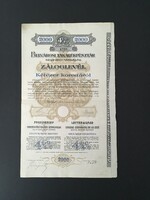 Belvárosi Takarékpénztár Záloglevél 2000 Korona 1904.