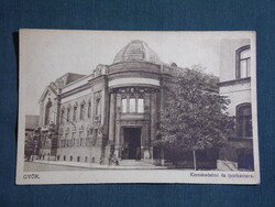 Képeslap,Győr,Kereskedelmi és iparkamara,Mahler kiadás Győr, 1930-  ,barna,