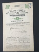 Pesti Magyar Kereskedelmi Bank Záloglevél 1000 Korona 1920.