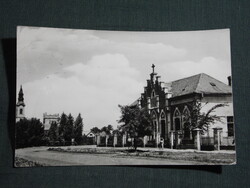 Képeslap,Martonvásár,Dózsa György út,álltalános iskola látkép,részlet, 1960-