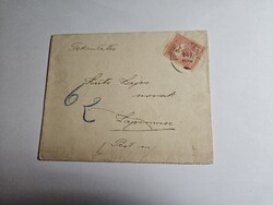 1901-es 10 Fillér bélyeg levélen Lajosmizse