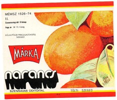 Italcímke: Narancs Márka. Szeged.