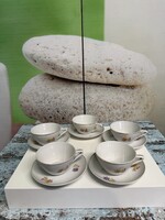 Hollóházi Virágmintás Porcelán Kávéscsészék A140