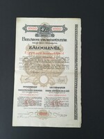 Belvárosi Takarékpénztár Záloglevél 1000 Korona 1904.