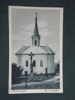 Képeslap,Balatonboglár,Róm. kath templom,kék kápolna,Mónovics Ferenc plébános levele,1927-  ,zöld,