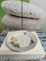 Zsolnay Sárga Rózsa mintás Porcelán Mélytányér A140