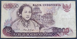 Indonézia 10000 Rúpia / Rupiah 1985, F+.