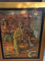 Gyarmathy Tihamér 1915-2005  "Ópiumszívó pipázó férfi" 1930 években készült alkotás! Gyűjtői darab!