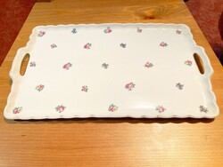 Süteményes kínáló tál - Virág mintás - Cseh Victoria - Porcelán tálca