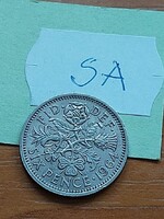 ANGOL ANGLIA 6 PENCE 1964  II. ERZSÉBET, Réz-nikkel,  SA