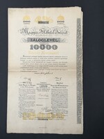Magyar Földhitelintézet Záloglevél 10000 Korona 1909. Ritka!