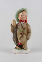 1U902 Little Boy with Hat and Umbrella Ceramic Figurine