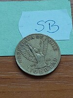 CHILE 10 PESO 1989 Sárgaréz, LIBERTAD  SB