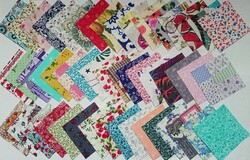 100 db 10x 10 cm méretű növény mintás pamutvászon csomag NÖ4
