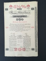 Magyar Földhitelintézet Záloglevél 200 Korona 1918. Ritka!