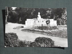 Képeslap,Makó,Petőfi szobor,emlékmű látkép,részlet, 1960-
