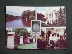 Képeslap,Makó,mozaik,hagymafesztivál,kálvária,kastély,múzeum látkép,részlet, 1990-