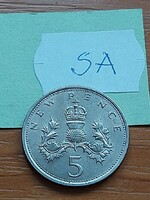 ANGOL ANGLIA 5 PENCE 1968  II. ERZSÉBET Réz-nikkel  SA