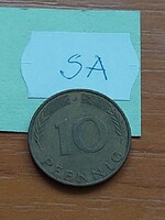 NÉMETORSZÁG 10 PFENNIG 1971 J  - Hamburg, Acél sárgaréz bevonattal  SA