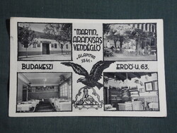Képeslap,Budakeszi,Martin Aranysas vendéglő, mozaik részletek,Deponte József kiadás,1940-