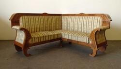 1U258 Antik gyönyörű csigás Biedermeier sarok kanapé