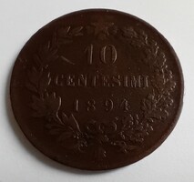 Olaszország 10 centesimi 1894