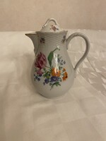 Kávés kanna viragdíszítéssel, meissen jelzés C.Teichert u. Bernhardt v Bloch gyára