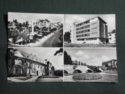 Képeslap,Mosonmagyaróvár,Lenin tér,emlékmű,kollégium,vár látkép,részlet, 1967-