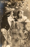 Képeslap: Színészek, Ligeti Juliska és Dezső József. 1900.