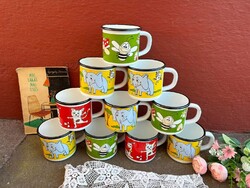 Állat figurás zománcos zománcozott bögre