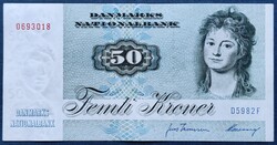 Dánia 50 Kroner / Korona 1972, EF+-AUNC.