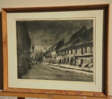 Élesdy István (1912-1987) : Budavár, Fortuna utca