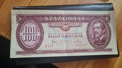 B777 sorszámú 100 forintos bankjegy 1980