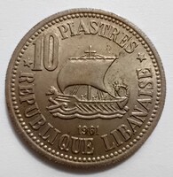 Libanon 10 piaszter 1961
