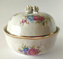 HOLLÓHÁZI PORCELÁN PANNÓNIA HAJNALKA MINTÁS NAGY BONBONIER,DOBOZ