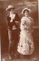 Képeslap: Színészek, Ligeti Juliska és Dezső József. 1907.