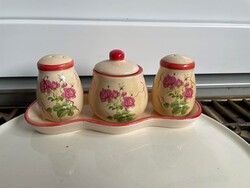 Gyönyörű virágos asztali só-bors tartó fűszertartó fűszeres nosztalgia darab