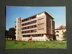 Képeslap,Mosonmagyaróvár,főiskola kollégium látkép,részlet, 1977-