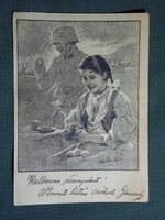 Képeslap,Magyar hadsereg,Markó Lajos artist,tábori posta,Gergely János Őrm.katona levél,1944-