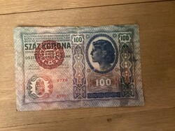 1912-es 100 Korona MAGYARORSZÁG körbélyegzett .