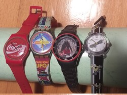 Reklám karórák, Coca-Cola, Csillagok háborúja, repülős Swatch, Ascot Skate Board