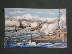 Képeslap,Osztrák Magyar Haditengerészet légierő,csatahajó,katona,honvéd,matróz levél,1917-