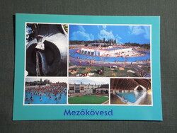 Képeslap,Mezőkövesd,Zsóri gyógyfürdő,strand,medence,park látkép,részlet,  2000-