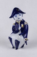 1U304 Régi Török János tervezte kék-fehér Zsolnay Napóleon porcelán figura