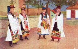 Képeslap:  Népviselet, Mezőkövesd.