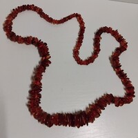 SZÉP ÁLLAPOTÚ VALÓDI HOSSZÚ BOROSTYÁN NYAKLÁNC